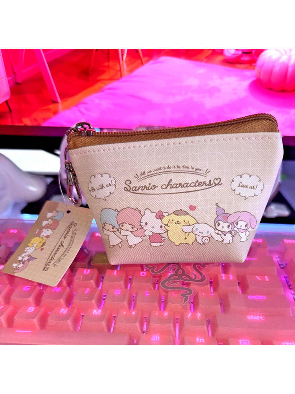 Hello Kitty & Friends Coin Purse Keychain Charm Mini Pouch Kuromi 2022 Sanrio